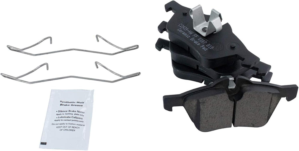 TRQ Performance Front Brake Pad and Rotor Set Ceramic G Coated Drilled Slotted Rotors Compatible with 2002-2006 Mini Cooper