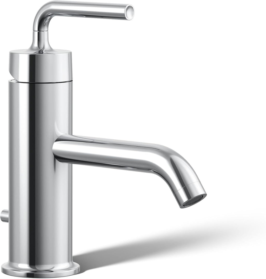 KOHLER K-14402-4A-CP Purist® Single-Handle Bathroom Sink Faucet, Straight Lever Handle, Bathroom Faucets, 1.2 GPM, Polished Chrome