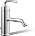 KOHLER K-14402-4A-CP Purist® Single-Handle Bathroom Sink Faucet, Straight Lever Handle, Bathroom Faucets, 1.2 GPM, Polished Chrome