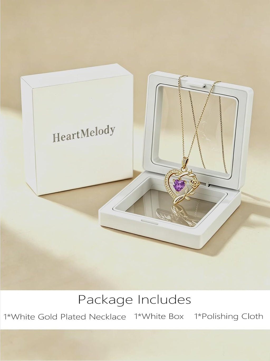 HeartMelody Heart Necklaces for Women Gold,14k 18K White Gold Plated Dainty Rose Butterfly Necklace with Garnet Birthstone Pendant Necklace Everyday Jewelry Birthday Christmas Gifts for Women Mom Her