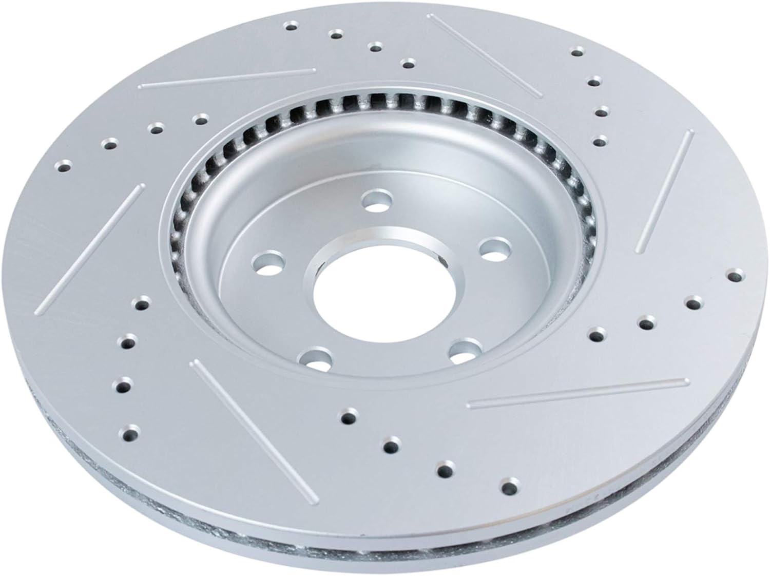 TRQ Performance Front Brake Pad and Rotor Set Ceramic Coated Drilled Slotted Rotors Compatible with 2013-2017 Ford Escape 2014-2018 Transit Connect