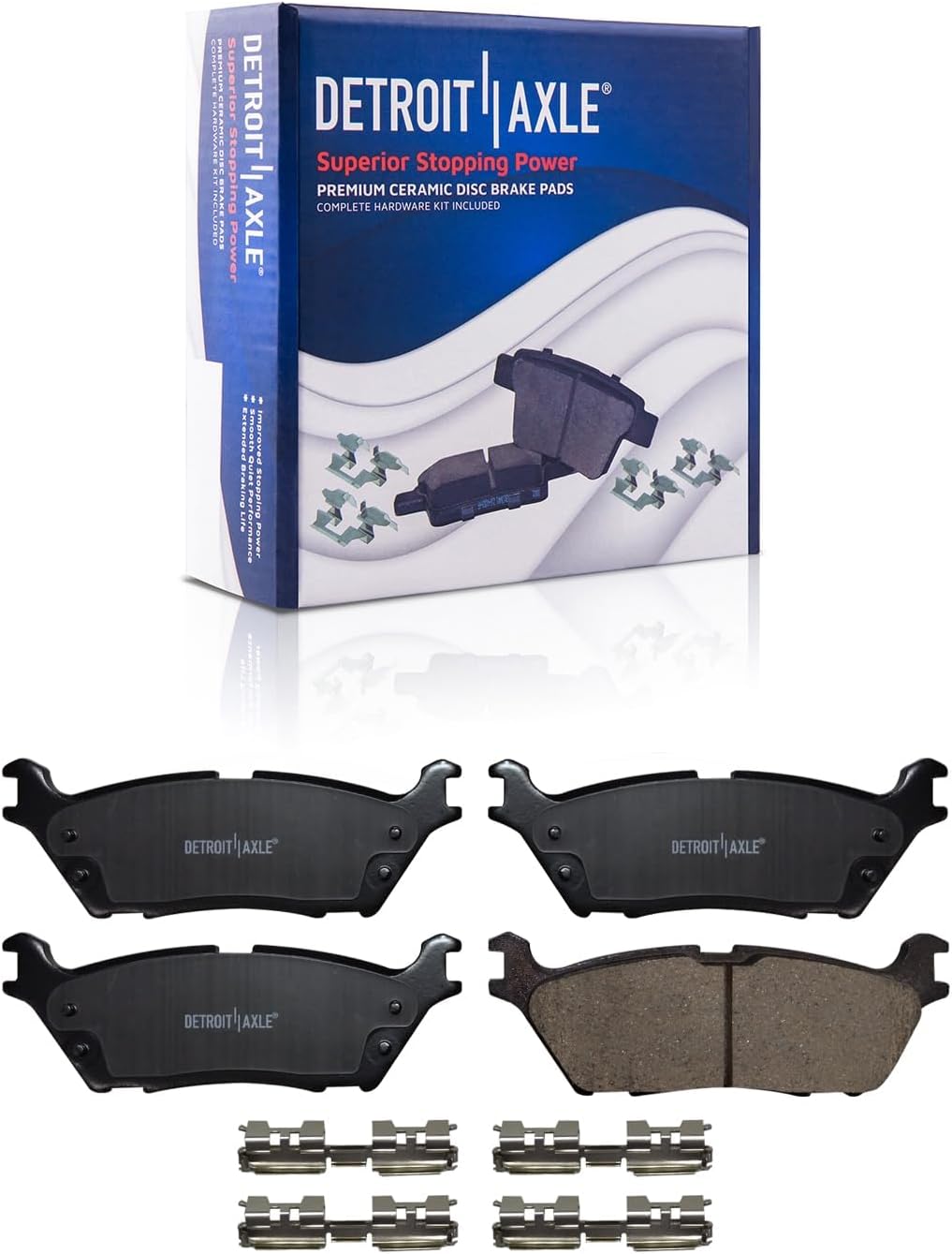 Detroit Axle - Rear Brake Kit for Ford 18-20 F-150 18-21 Expedition Lincoln Navigator, 2018 2019 2020 Disc Brakes Rotors Ceramic Brake Pads with Hardware Replacement