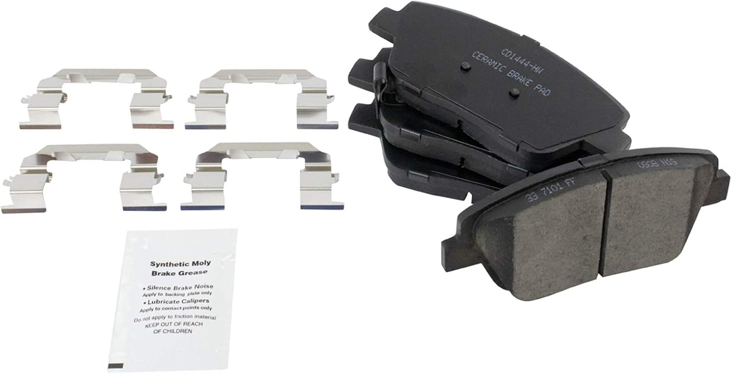 TRQ Performance Front Brake Pad and Rotor Set Ceramic G Coated Drilled Slotted Vented Rotors Compatible with 2011-2015 Hyundai Sonata 2011-2016 Kia Optima