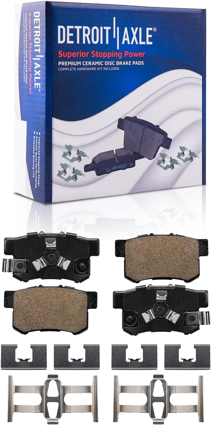 Detroit Axle - Brake Kit for 2013 2014 2015 2016 2017 2018 Acura RDX, Disc Brake Rotors Ceramic Brakes Pads with Hardware Replacement: 12.28' inch Front & 12.00' inch Rear Rotor
