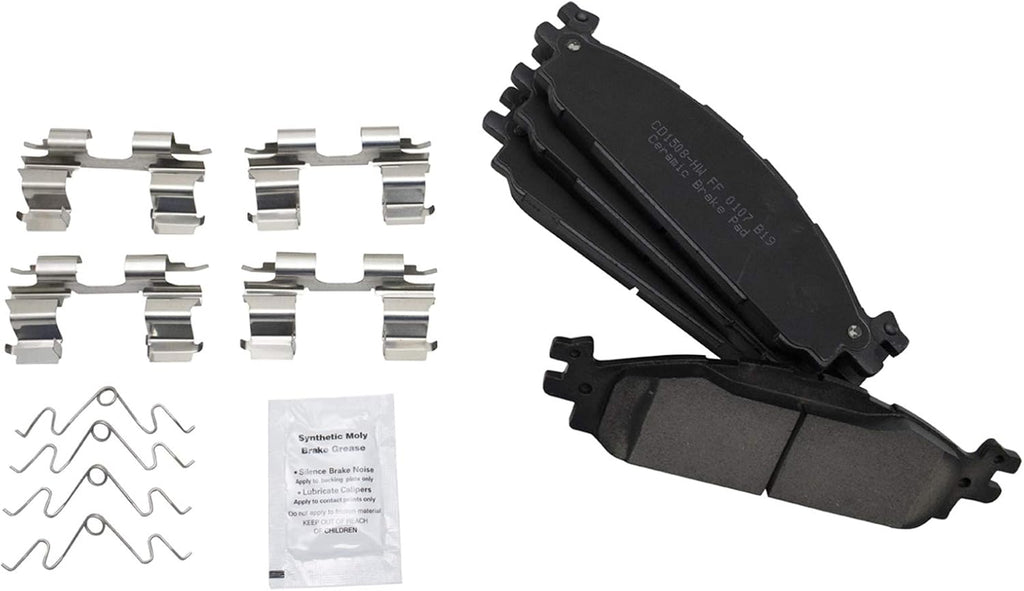 TRQ Performance Front Brake Pad and Rotor Set Ceramic Coated Drilled Slotted Vented Rotors 12.8 in 5-Lug for 2011-2019 Ford Explorer 2009-2019 Flex 2010-2019 Taurus 2009-2012 Lincoln MKS 2010-2019 MKT