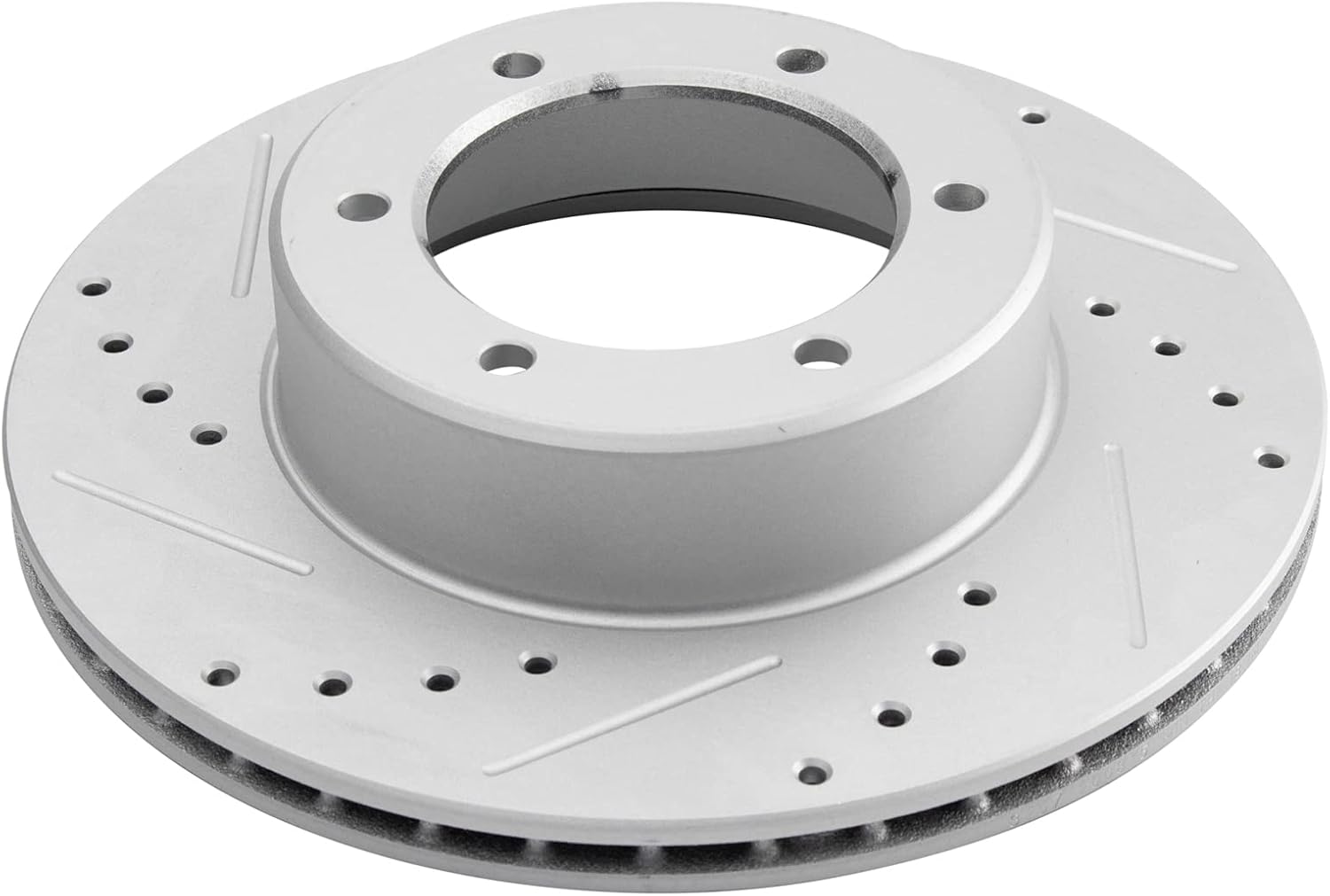 TRQ Performance Front Ceramic Brake Pad and Rotor Set Coated Drilled Slotted Compatible with 1990-1991 Toyota 4Runner 1994-1995 Toyota Pickup 4 Wheel Drive