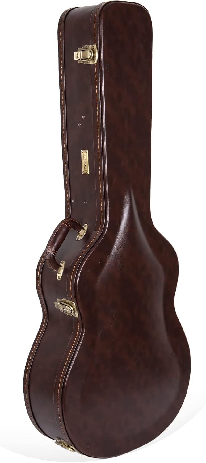Crossrock Hard-Shell Wooden Case fits 12-Fret 00 Style Acoustic Guitar-Vintage Brown (CRW620-0012BR)