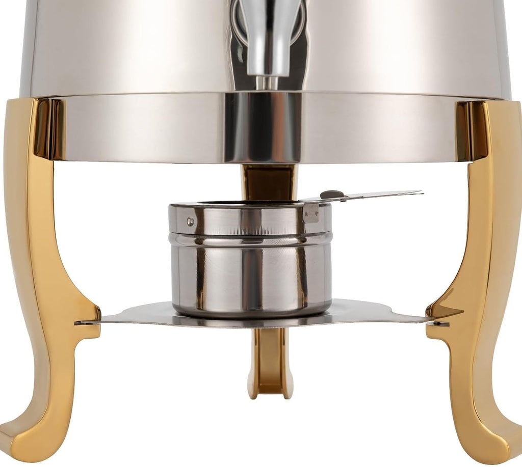 3.4 Gallon Stainless Steel Coffee Urn with Continuous Heating Faucet Hot Beverage Dispenser for Tea Water Parties Buffet Catering(Fuel Gold)
