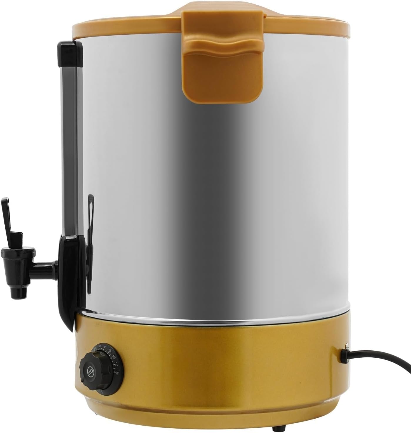 Commercial Coffee Urn, 2800W Stainless Steel Hot Beverage Dispenser with Faucet, Adjustable Temperature 86-230°F, Electric Hot Water Urn for Coffee Tea(Yellow)