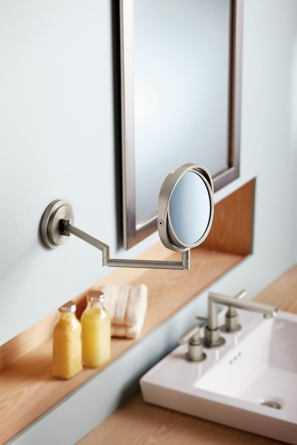 Moen TS43002BN Arris Two-Handle Modern 8 in. Widespread Bathroom Faucet Trim Kit, Valve Required, Brushed Nickel