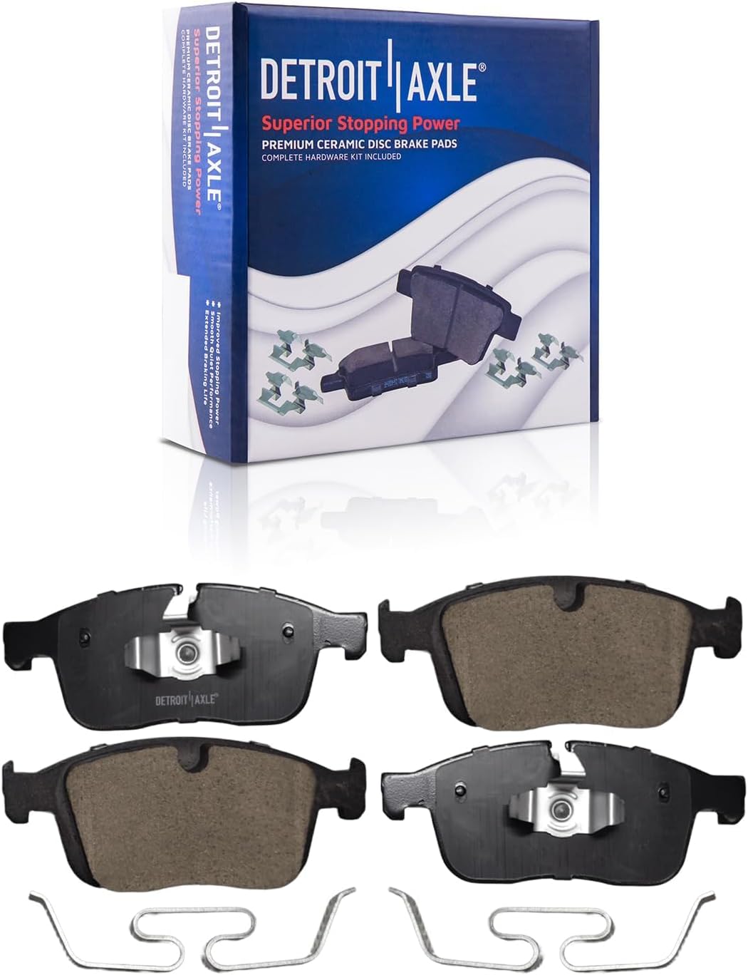 Detroit Axle - Front Brake Kit for 2016-2017 Volvo XC60 12.76' inch Disc Brake Rotors Ceramic Brakes Pads with Hardware Replacement