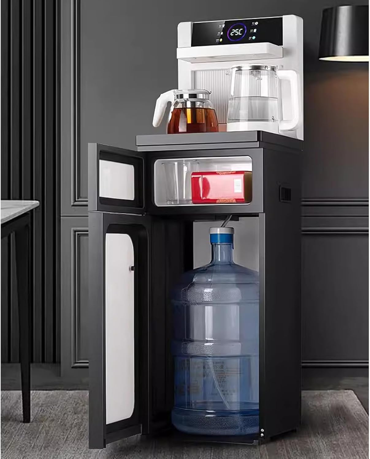 hot Water dispensers Tea Bar Dispenser Household Water Dispenser Fully Automatic Intelligent Downward Water Bucket Small Office High-end Instant hot Water Dispenser (Color : Ice Warm)