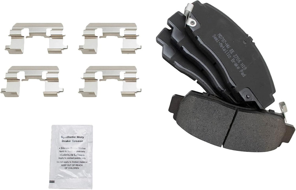 TRQ Front Brake Pad and Rotor Set Semi Metallic Rotors Calipers Compatible with 2003-2007 Honda Accord