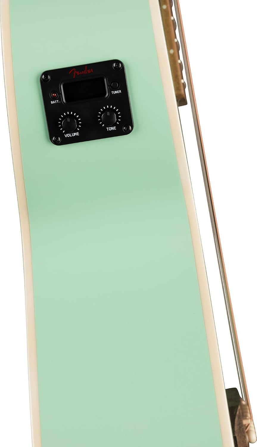 Fender California Standard Monterey E Acoustic-Electric Guitar - Surf Green Bundle with Case, Tuner, Strap, Strings, String Winder, Picks, and Austin Bazaar Instructional DVD