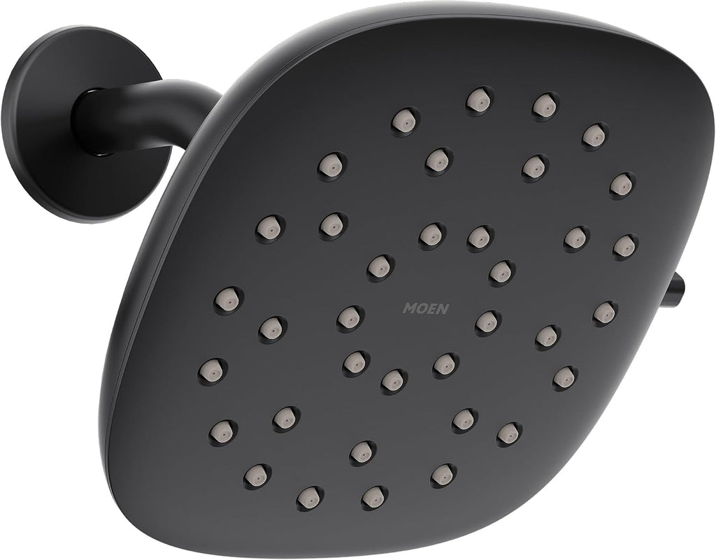 Moen Verso Eco-Performance Infiniti Dial Square Rain Shower Head, 7-Inch Diameter Spray Head, Matte Black, 220R5EPBL