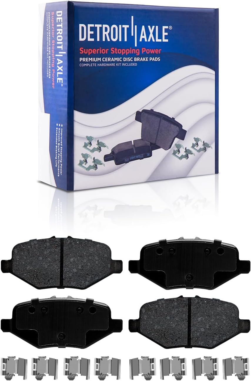 Detroit Axle - Rear Brake Kit for 13-19 Ford Explorer Flex Taurus Police Interceptor Sedan Utility Special Service Police Sedan Lincoln MKT 13-16 MKS, Brake Rotors Brake Pads Replacement: 13.58' inch