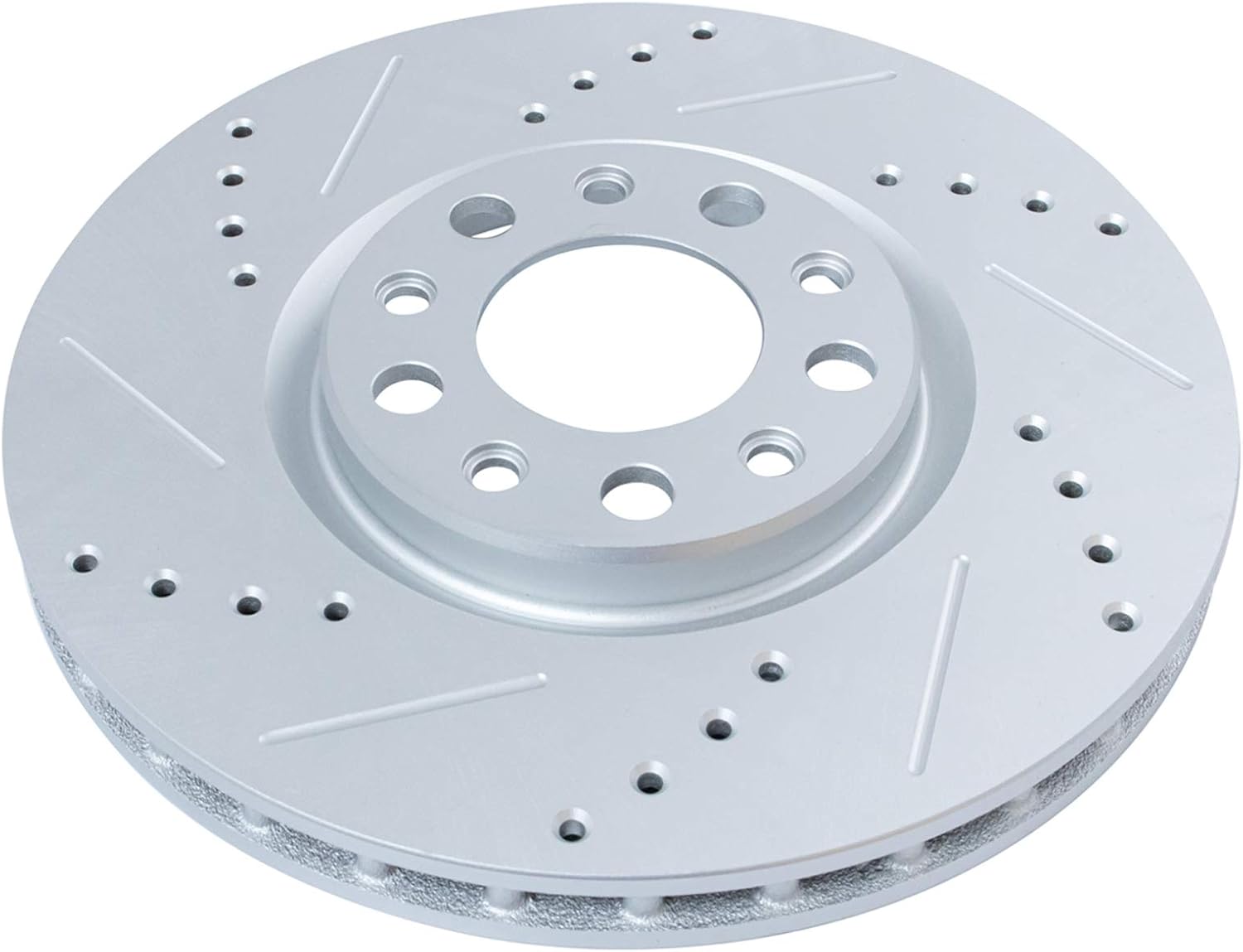 TRQ Performance Front Brake Pad and Rotor Set Ceramic Coated Drilled Slotted Rotors Compatible with 2016-2021 Fiat 500X 2017-2022 Jeep Compass 2015-2021 Renegade