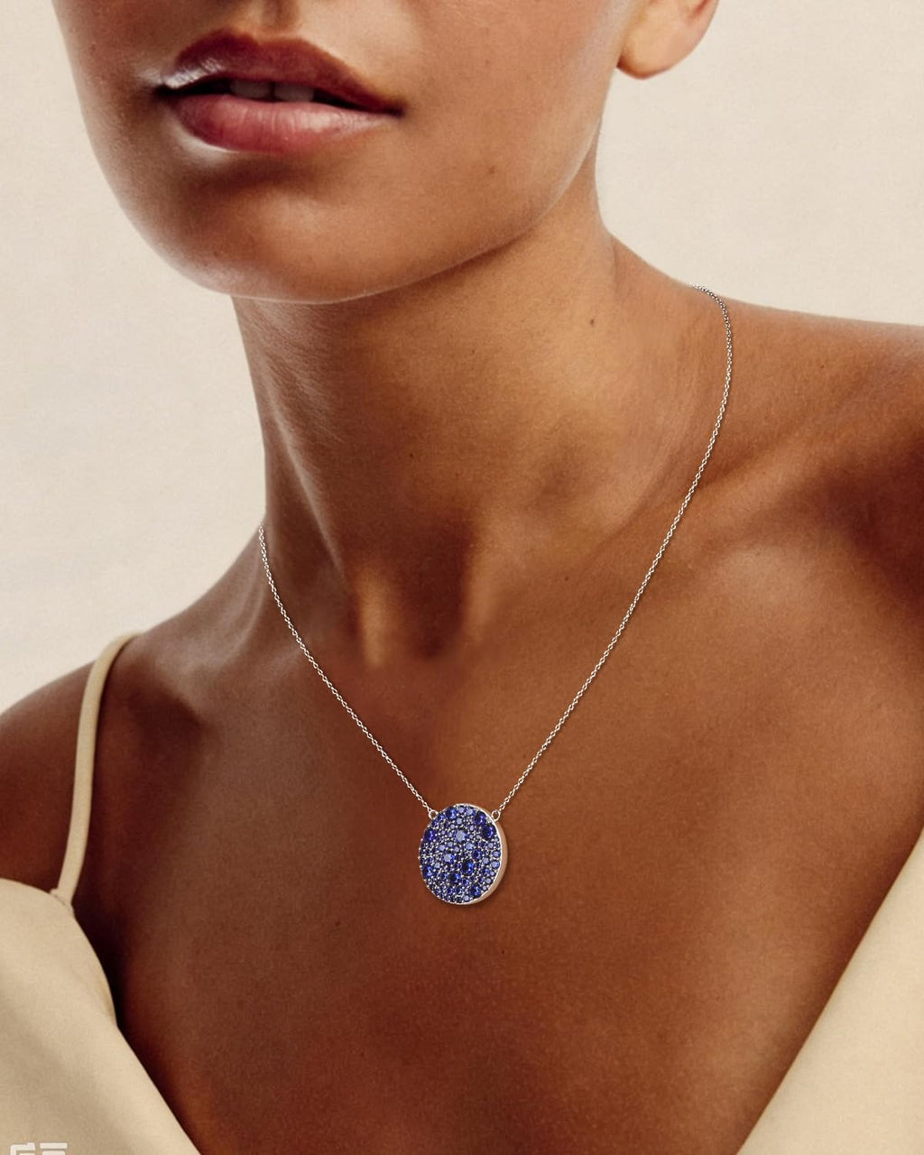14K Gold Plated Silver Pave Birthstone Pendant Necklace for Women