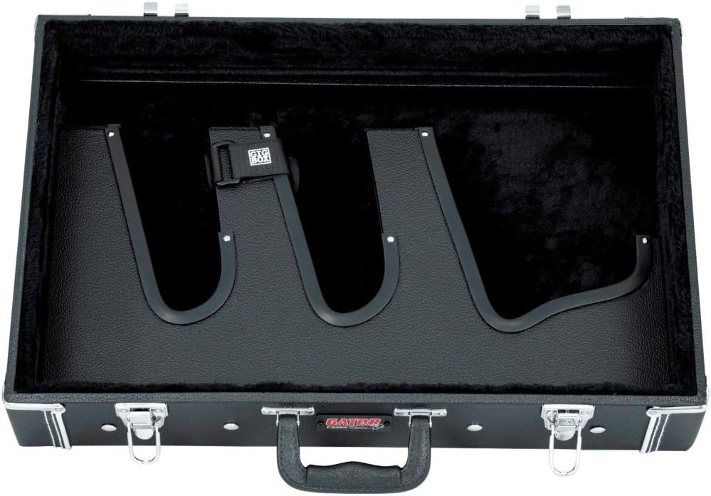 Gator Cases Gig Box Jr. Pedal Board with Built in 3x Guitar Stand and G-BUS Multi Output Power Supply | Fits Most Electric and Acoustic Guitars, Pedal Surface 21.5' x 15' (GW-GIGBOXJRPWR)