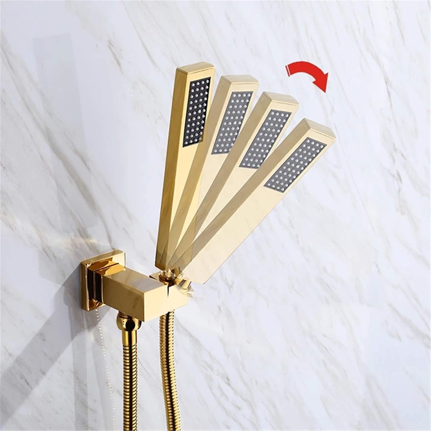 Golden Thermostatic Shower Set, Waterfall Rainfall Hot Cold Gold Faucet, Bathtub Mixers,12 Inch(10 Inch)