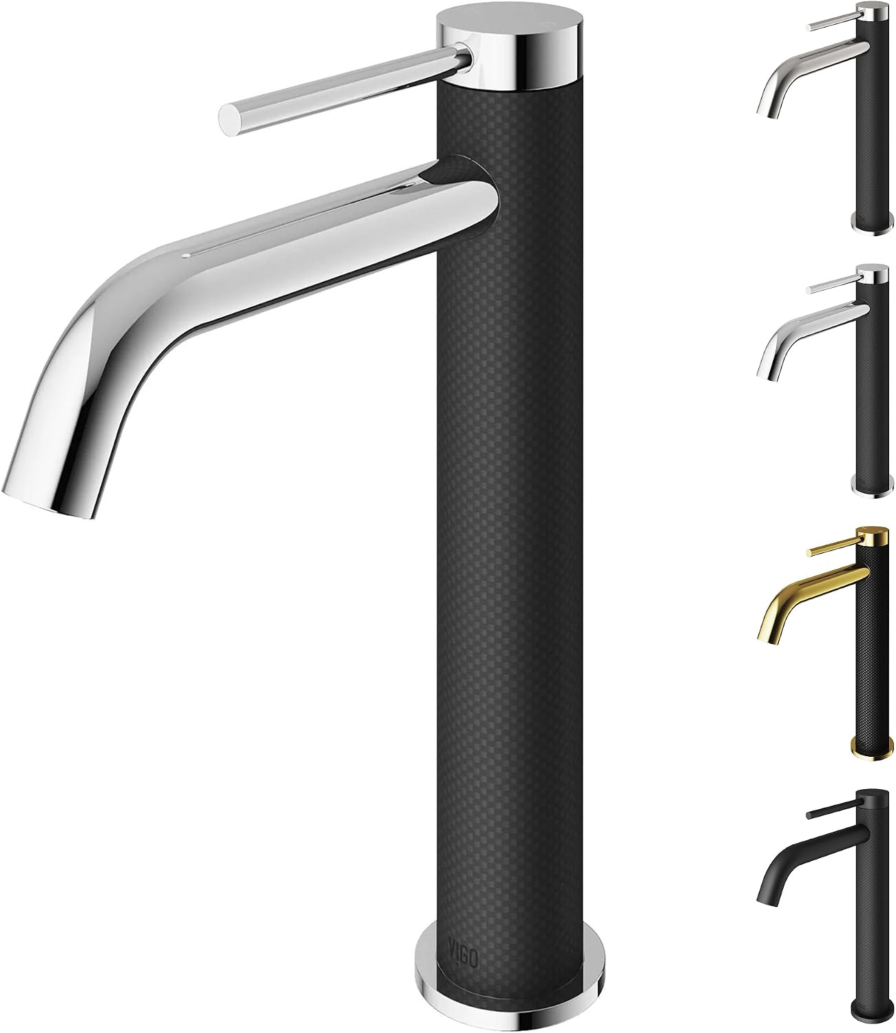 VIGO Lexington Single-Handle Single-Hole Mount Vessel Bathroom Sink Faucet, 10-Inch, Chrome, Modern Design, Solid Brass, 1.2 GPM WaterSense & Ceramic Disc Valve, Corrosion-Resistant