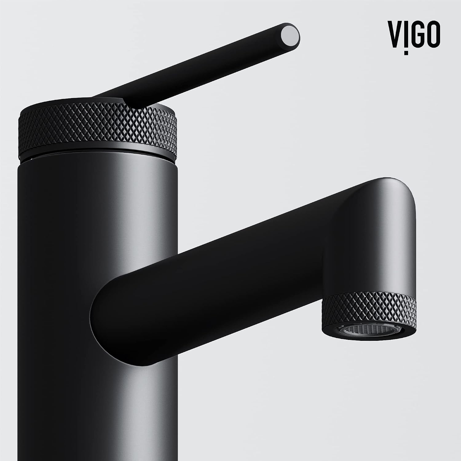 VIGO Sterling Single-Handle Single-Hole Mount Bathroom Sink Faucet, 7-Inch, Matte Black, Modern Design, Solid Brass, 1.2 GPM WaterSense & Ceramic Disc Valve, Corrosion-Resistant