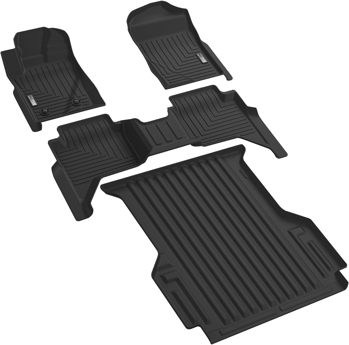 Floor Mats & Truck Bed Mat for 2024 2025 2026 Ford Ranger,1st 2nd Row and a 5ft Short Bed Bedmat,TPE All Weather Protection Slush Floor Liner Black
