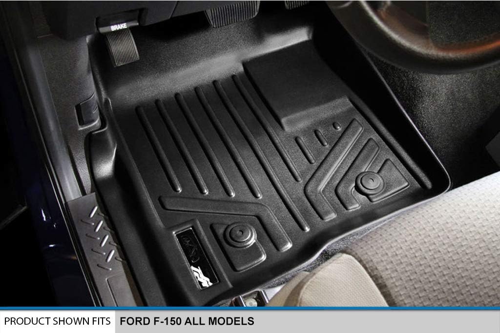 SMARTLINER Custom Fit Floor Mats 2 Row Liner Set for 2011-2014 Ford F-150