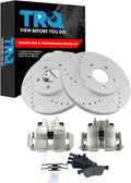 TRQ Performance Front Brake Pad and Rotor Set Ceramic Vented Coated Rotors Calipers Compatible with 2005-2009 Ford Escape Mazda Tribute 2007-2009 Mercury Mariner