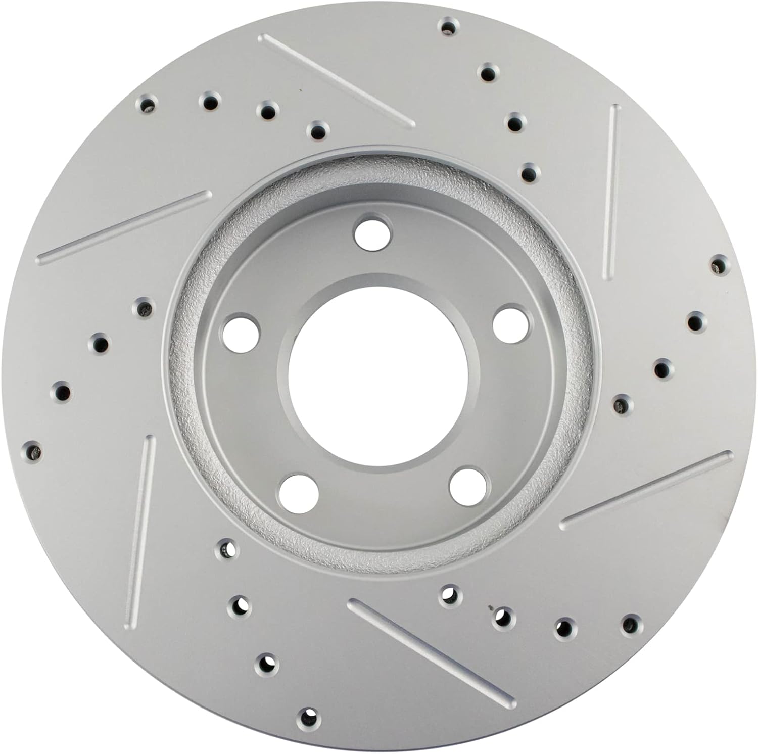 TRQ Performance Front Brake Pad and Rotor Set Ceramic Coated Drilled Slotted Compatible with 2004-2013 Mazda 3