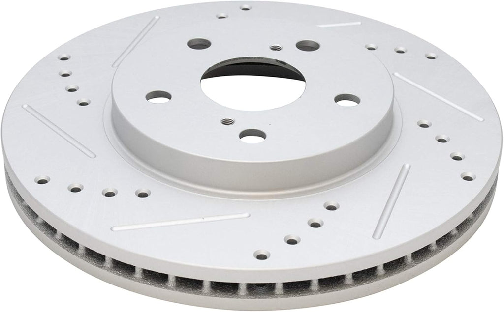 TRQ Performance Front Brake Pad and Rotor Set Ceramic Drilled Slotted Coated Vented Rotors Compatible with 02-03 Lexus ES300 04-10 Toyota Sienna 05-07 Avalon 05-06 Camry 04-08 Solara