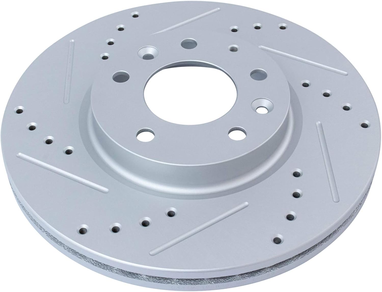 TRQ Performance Front Brake Pad and Rotor Set Ceramic Drilled Slotted Coated Vented Rotors Compatible with 2006-2012 Ford Fusion 2006 Lincoln Zephyr 2007-2012 MKZ 2006-2011 Mercury Milan
