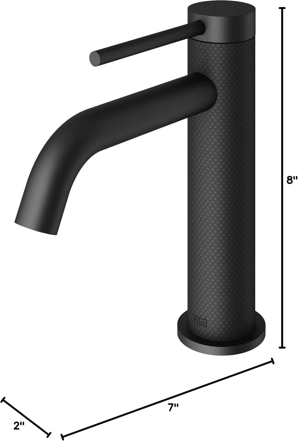 VIGO Madison 8'' H Single Handle Single-Hole Bathroom Faucet in Matte Black-VG01044MB