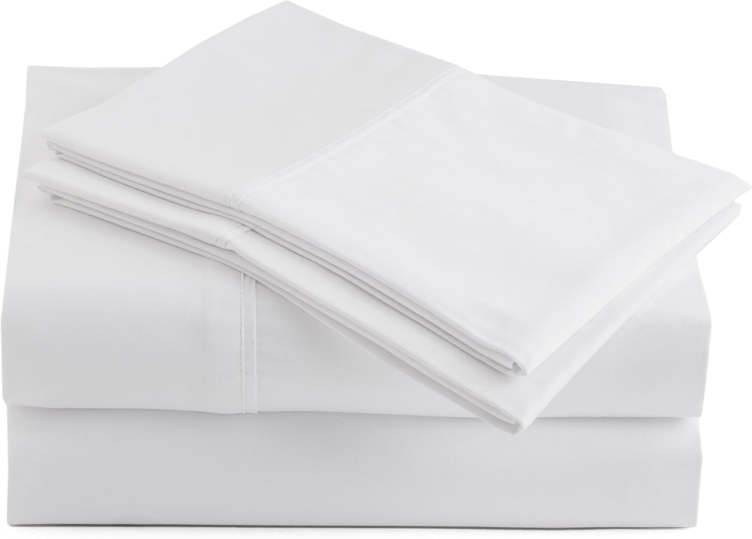 Peru Pima 415 Thread Count Percal Twin XL Sheet Set - 100% Peruvian Pima Cotton, 3 Piece (Flat, Fitted, 1 Pillowcase) - Cooling, Crisp, Deep Pocket, Hotel Quality Bedding - White
