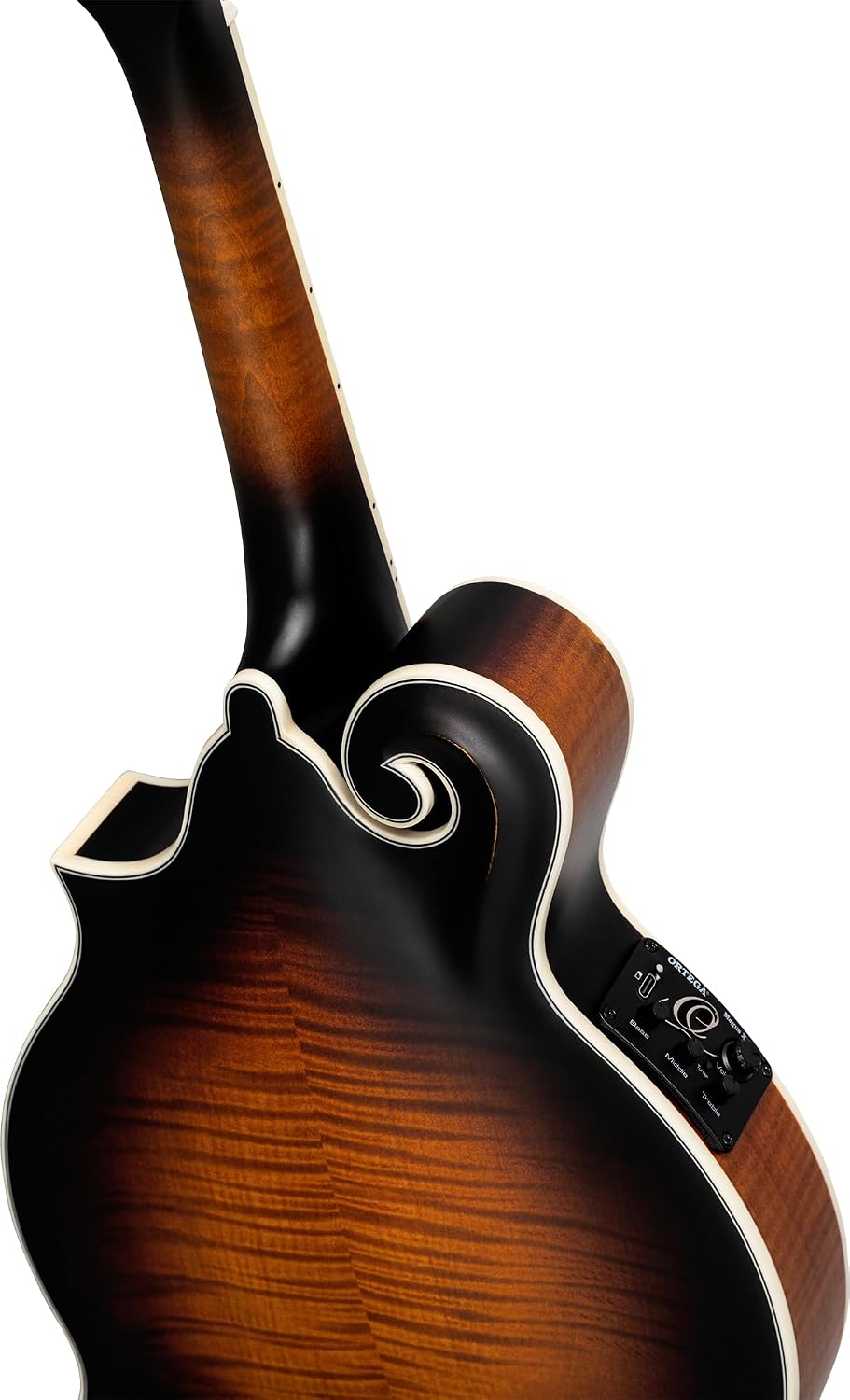 Ortega All Solid F-Style Acoustic-Electric Mandolin w/Pro gig bag, Antique Violin Oil (RMFE100AVO)