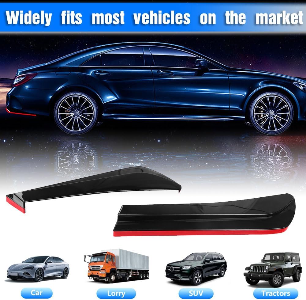 Universal Car Body Kit - Front Bumper Lip Spoiler Splitter Air Dam, Side Skirt Extensions, Rear Diffuser | Fits 69'-73' Wide Cars