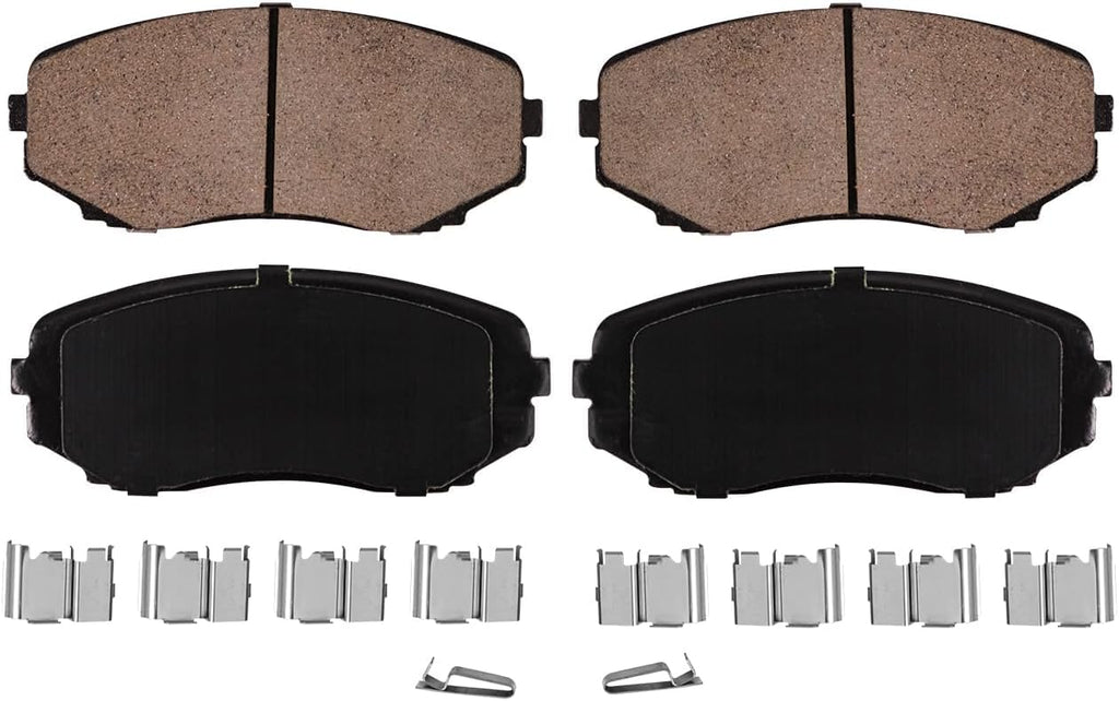 Detroit Axle - 10pc Brake Kit for 2007 2008 2009 Lincoln MKX Ford Edge, Ceramic Brakes Pads Drilled and Slotted Disc Brake Rotors Replacement : 11.65' inch Front and 11.89' inch Rear Rotor