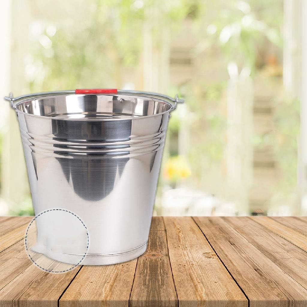 Silver Metal Galvanized Walled Ice Bucket Set with Lid, Wine Drinks Beer Cooler for Restaurant Bars 32.5 * 35.5cm