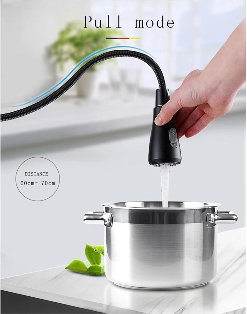 Filter Kitchen Faucet Brass Kitchen Faucet with Pure Water Pull Out Rotatble Hot Cold(Golden)