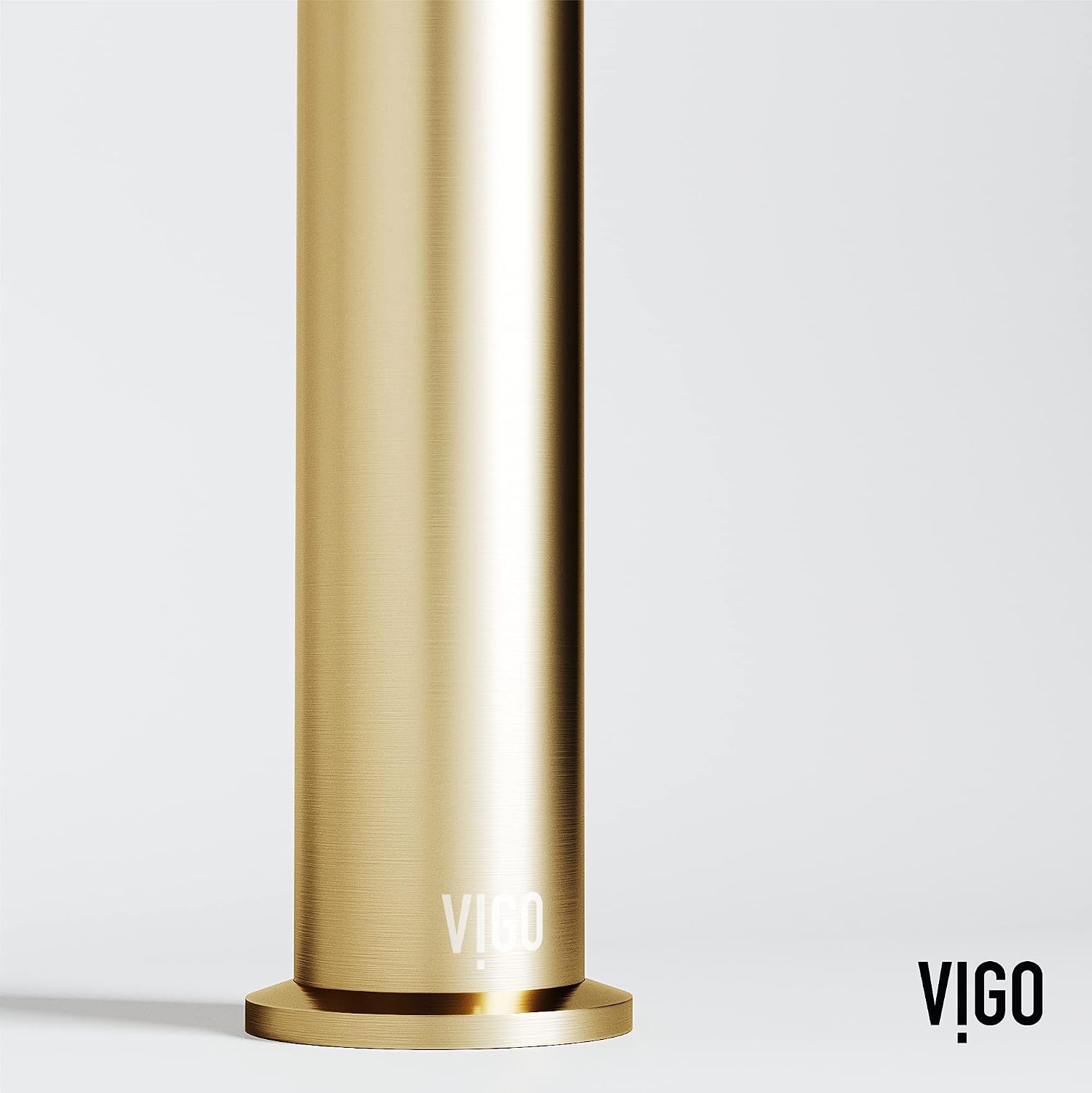 VIGO Sterling Single-Handle Single-Hole Mount Vessel Bathroom Sink Faucet, 11-Inch, Matte Brushed Gold, Modern Design, Solid Brass, 1.2 GPM WaterSense & Ceramic Disc Valve, Corrosion-Resistant