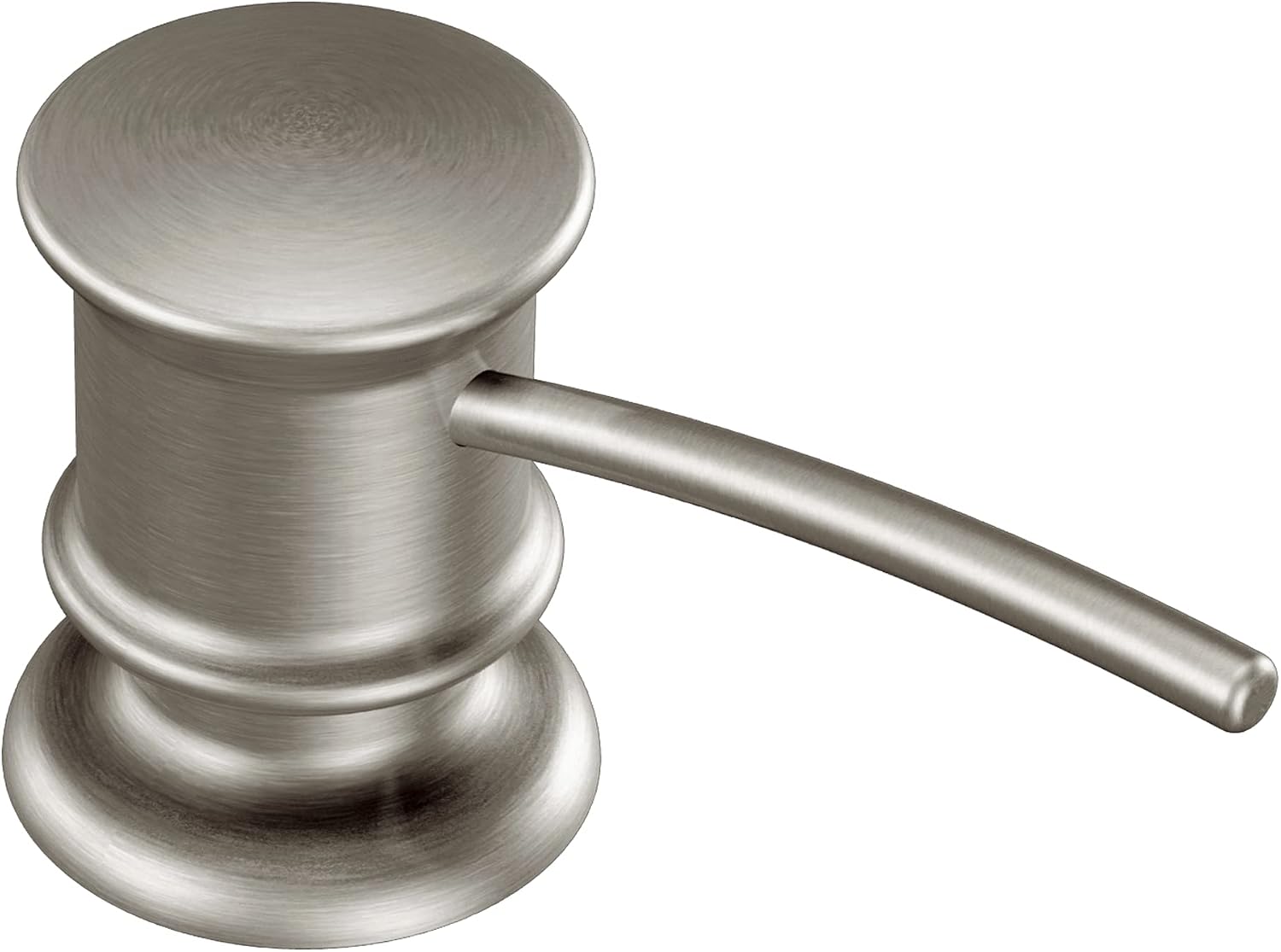 Moen Conneaut Spot Resist Stainless One-Handle High Arc Kitchen Sink Faucet with Power Boost Pull Down Sprayer, 87801SRS + Deck Mounted Kitchen Soap Dispenser with Refillable Bottle, 3944SRS