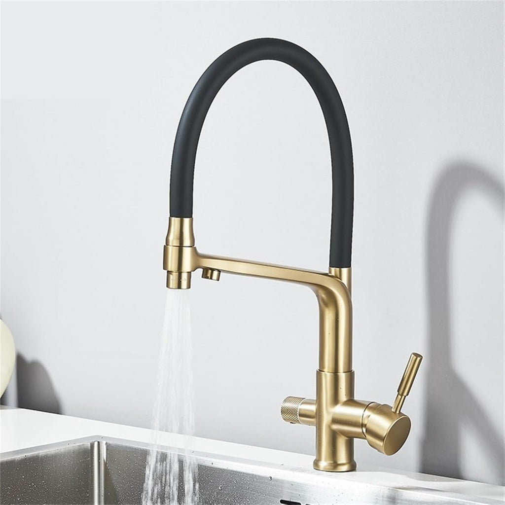 Pure Water Kitchen Faucets 360 Swivel Filter Faucet for Kitchen Pull Down Purification Water Mixer Tap(Matte Black)