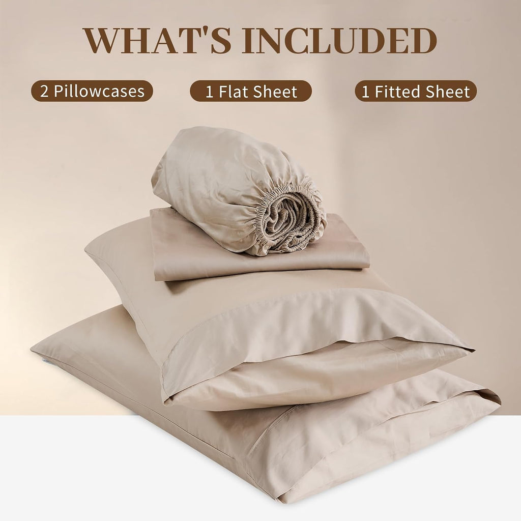 Bedlifes Egyptian Cotton Sheets 1000 Thread Count California King Size, 4-Piece 16' Deep Pocket - Cooling & Breathable Ultra Soft Bedding for Hotel Comfort (Linen)