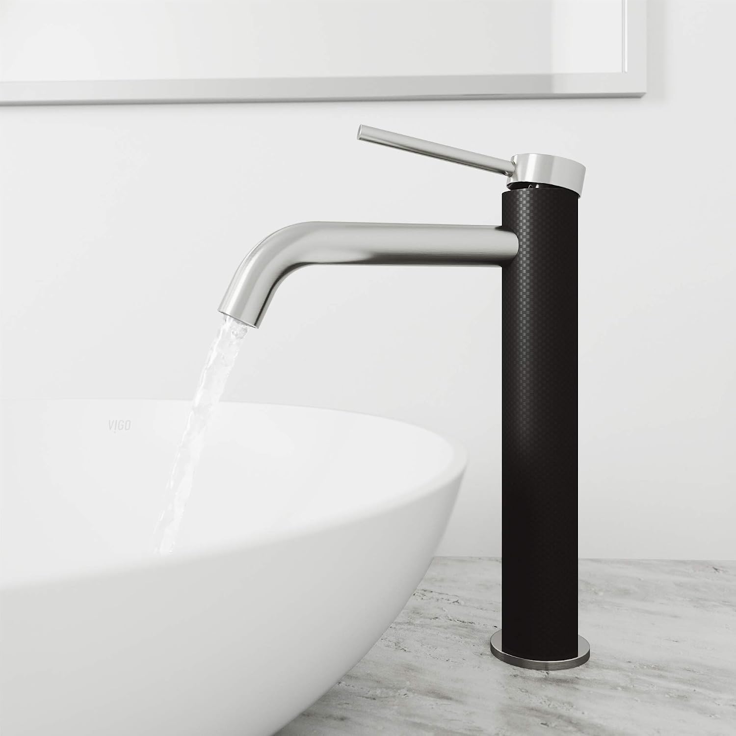 VIGO Lexington Single-Handle Single-Hole Mount Vessel Bathroom Sink Faucet, 10-Inch, Brushed Nickel, Modern Design, Solid Brass, 1.2 GPM WaterSense & Ceramic Disc Valve, Corrosion-Resistant