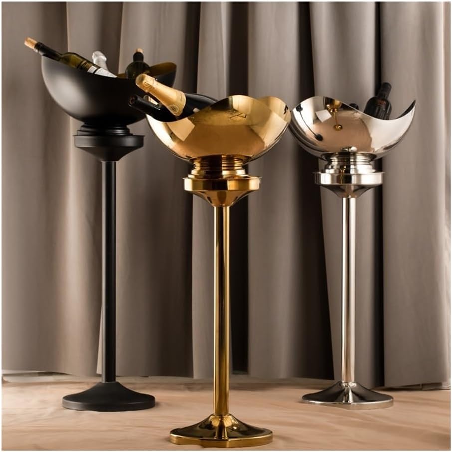 Ice Bucket, Large Ice Bucket for Floor Home Bar Chill Cooler with Handle Ice Buckets for Parties(Gold)