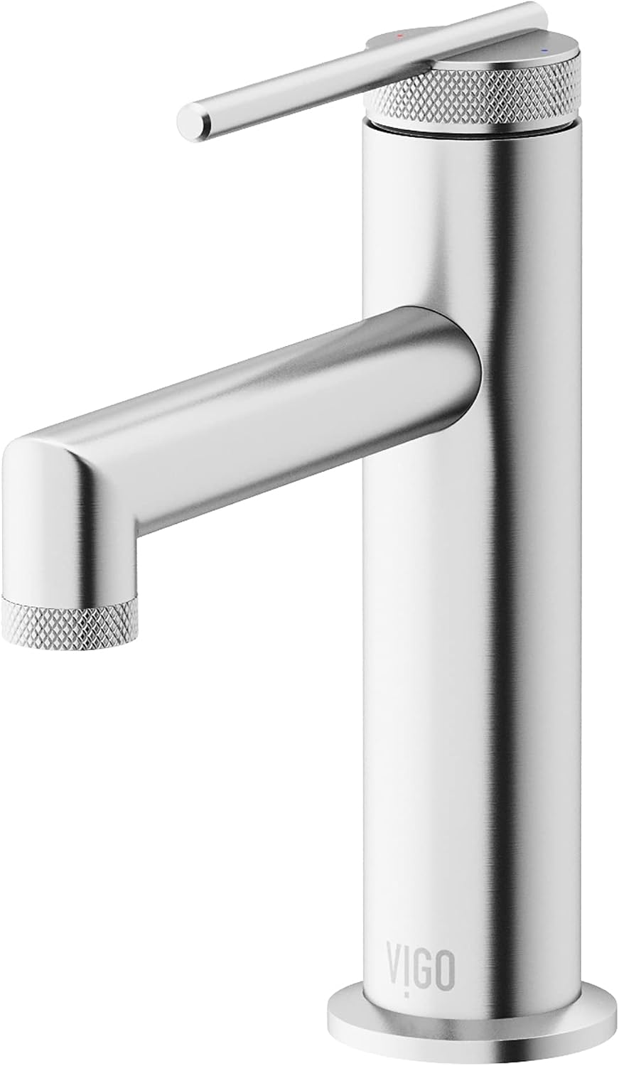 VIGO Sterling Single-Handle Single-Hole Mount Bathroom Sink Faucet, 7-Inch, Brushed Nickel, Modern Design, Solid Brass, 1.2 GPM WaterSense & Ceramic Disc Valve, Corrosion-Resistant