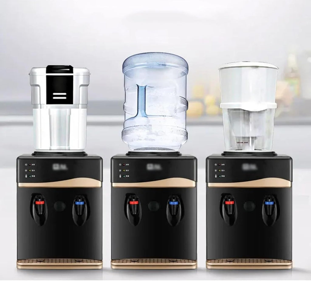 GRFIT hot Water dispensers Household Drink Dispenser Three Taps Warm Ice Warm Water Dispenser Drink Dispenser Home Gadgets Water Bottle Instant hot Water Dispenser (Color : Gold ice hot)
