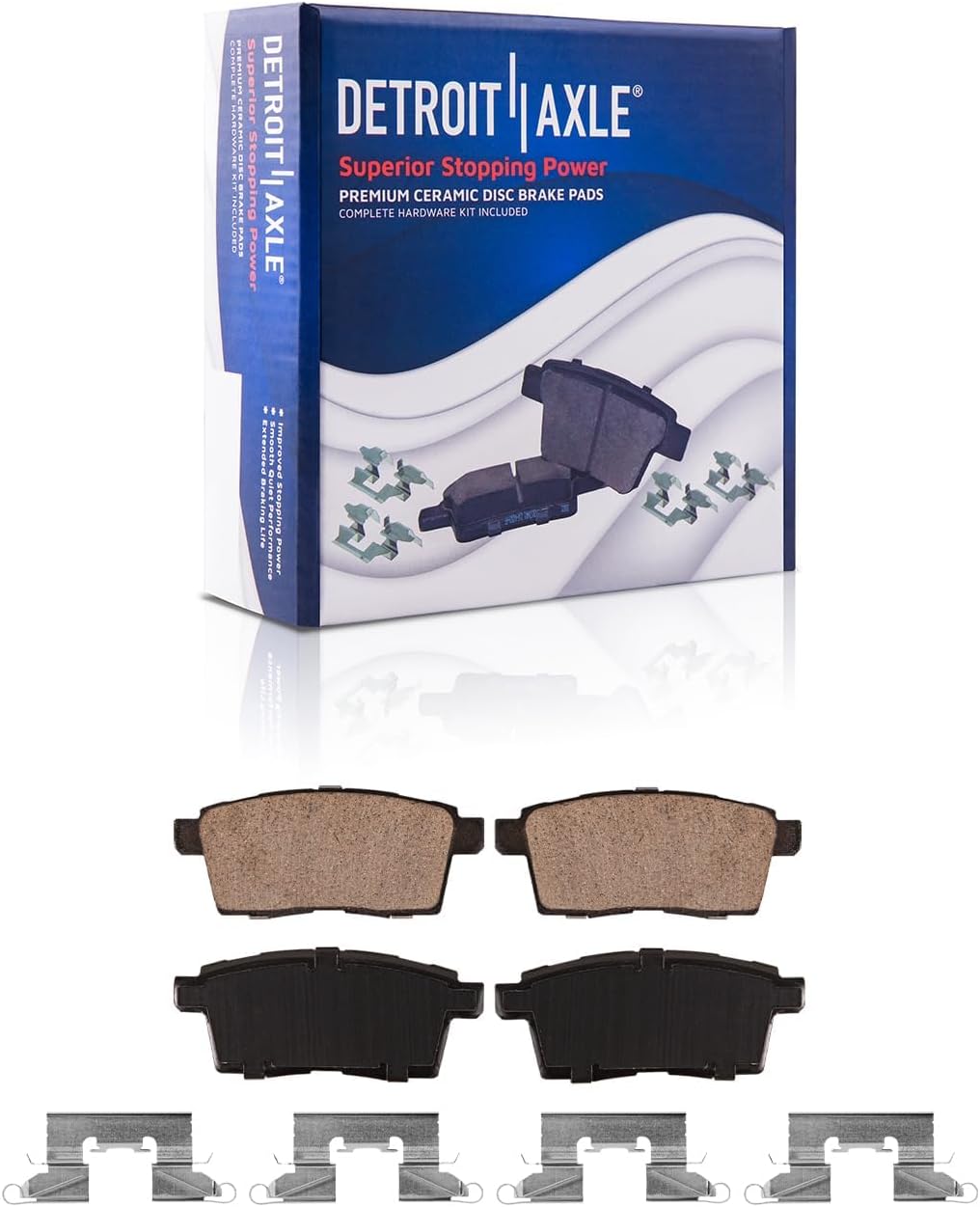 Detroit Axle - 10pc Brake Kit for 2007 2008 2009 Lincoln MKX Ford Edge, Ceramic Brakes Pads Drilled and Slotted Disc Brake Rotors Replacement : 11.65' inch Front and 11.89' inch Rear Rotor