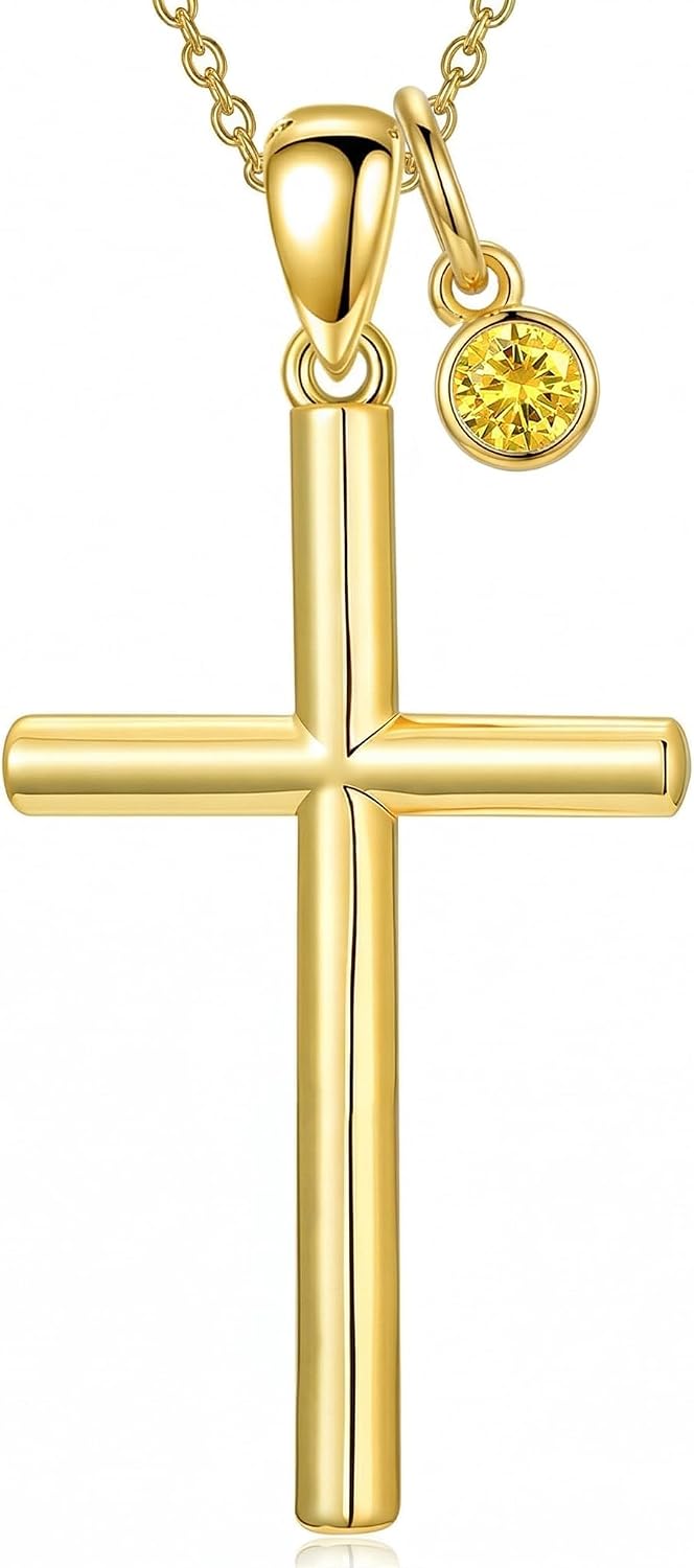 18K Gold Cross Pendant for Women Gold Cross Necklace 18K Gold Jewelry Religious Gift
