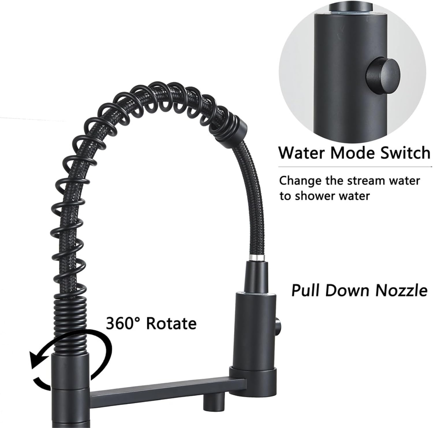 Filtered Kitchen Faucet Pure Drinking Water Brass Kitchen Tap Daul Spout Water Purifier Faucet(Gray)